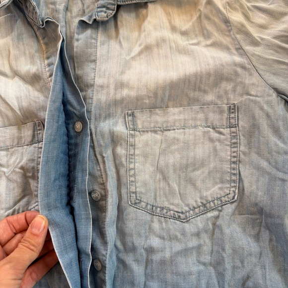 Cloth & Stone Chambray Denim Ombre Button Up Shirt Women's Size S - Picture 5 of 10